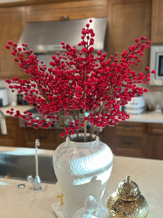 Deck the Halls with Festive Red Berry Decorations