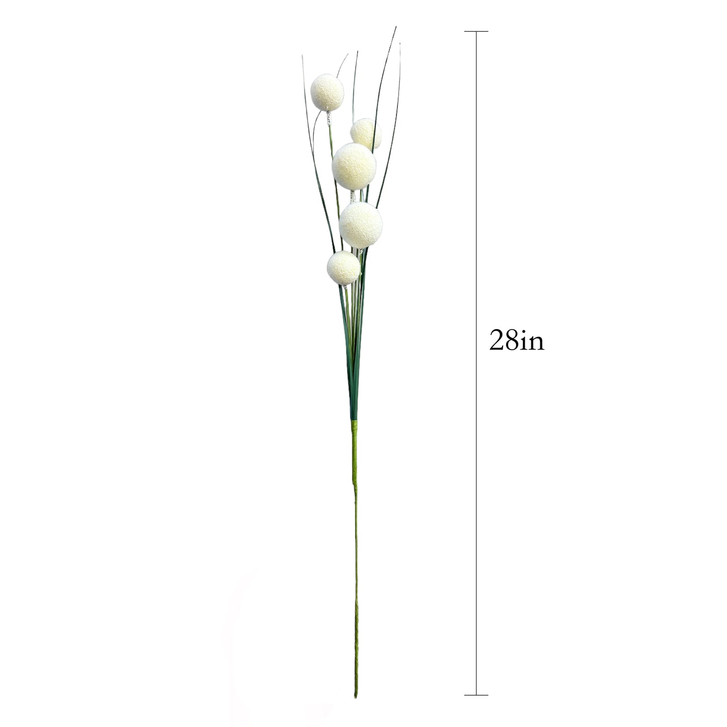 Set of 3 Artificial Dandelion Flower Stems - 28 Inches Tall