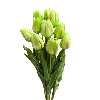 Set of 10 Artificial Tulip Stems with Real Touch, 18 inches Tall