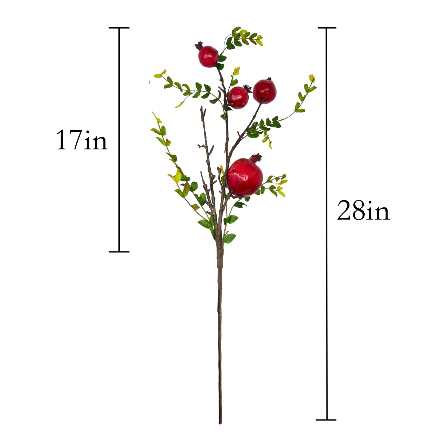 28-Inch Artificial Pomegranate Stems (set of 2)