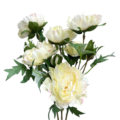 Artificial Peony Stems, Set of 3, 21in Tall