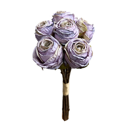 Artificial Toasted Edges Handcrafted Rose Stem (Set of 6)