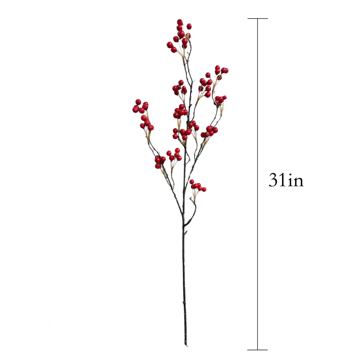 31-Inch Tall Artificial Christmas Berry Stems for Holiday Decor Set of 3