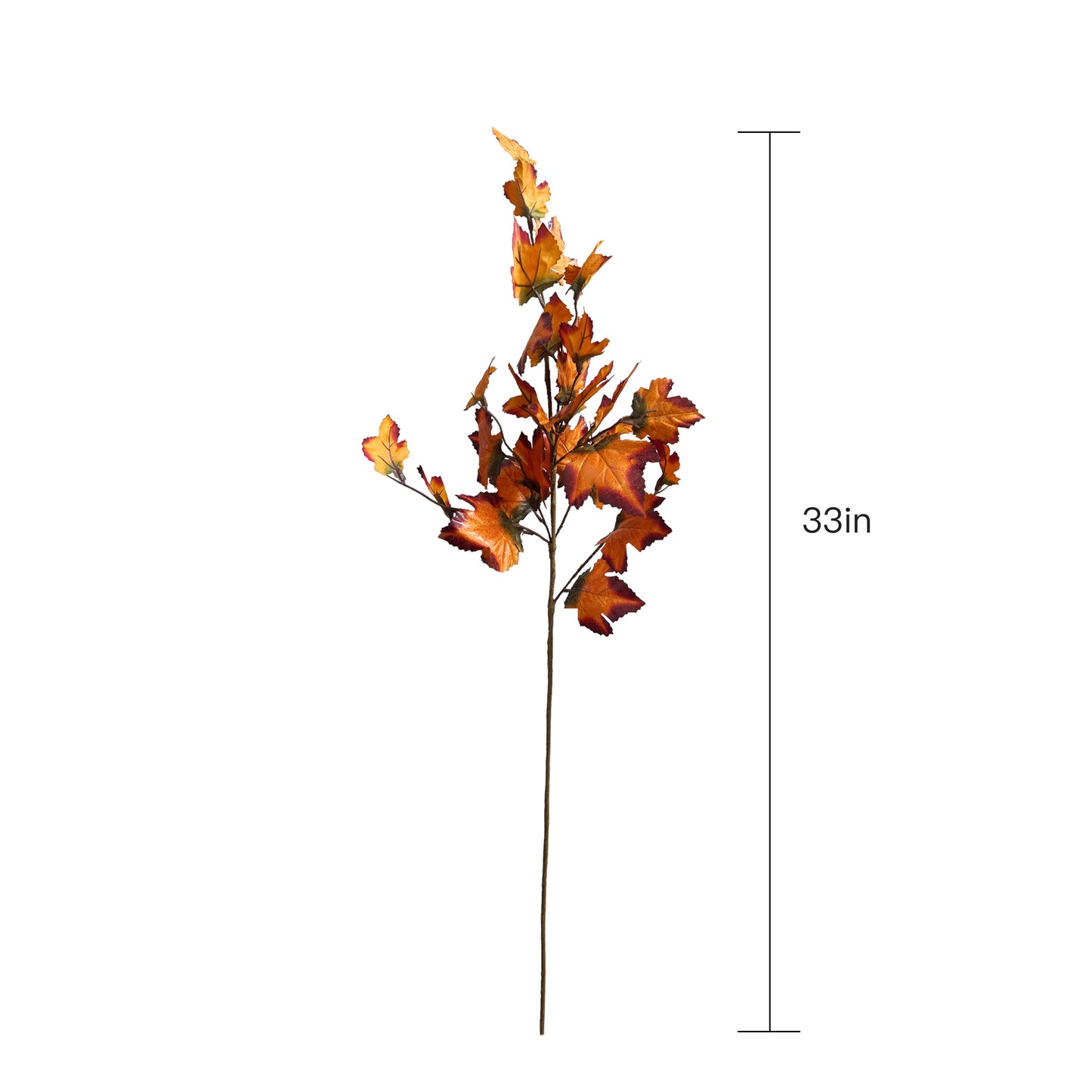 Set of 2 Artificial Maple Leaf Stems for Autumn Decoration