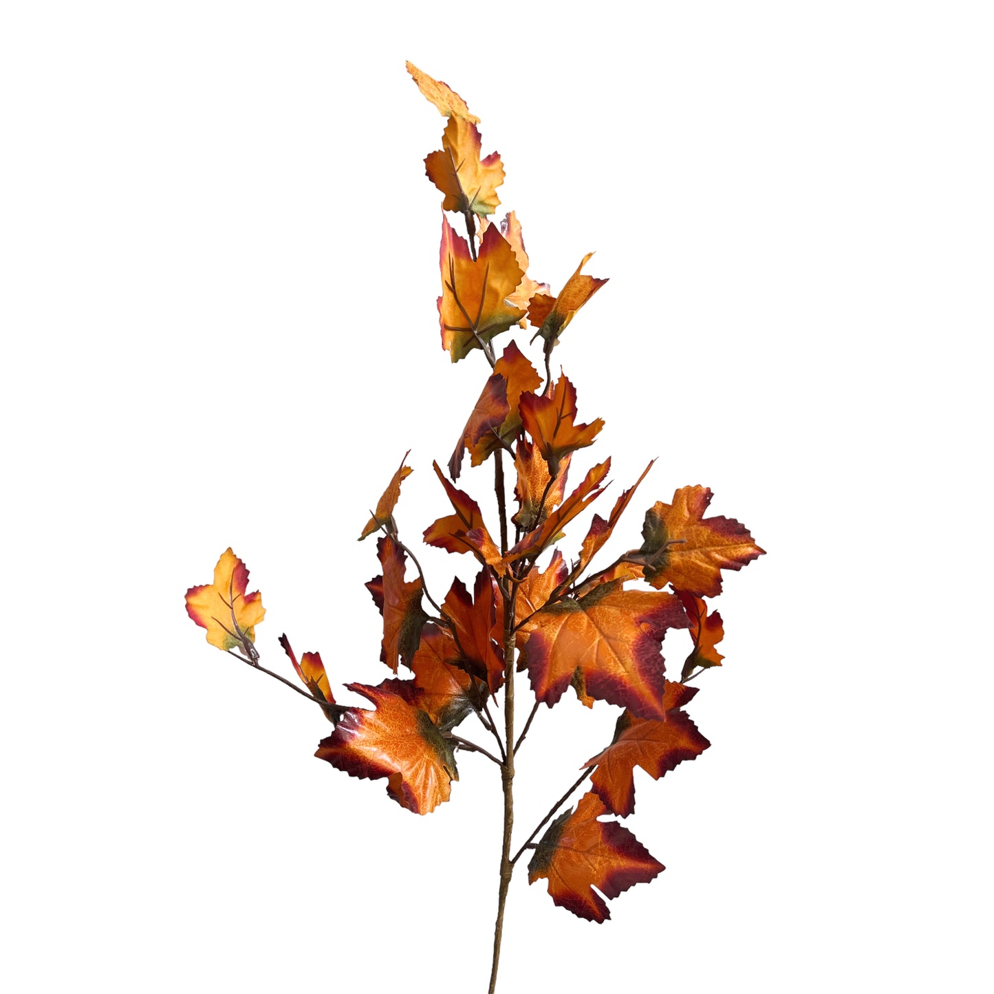 Set of 2 Artificial Maple Leaf Stems for Autumn Decoration