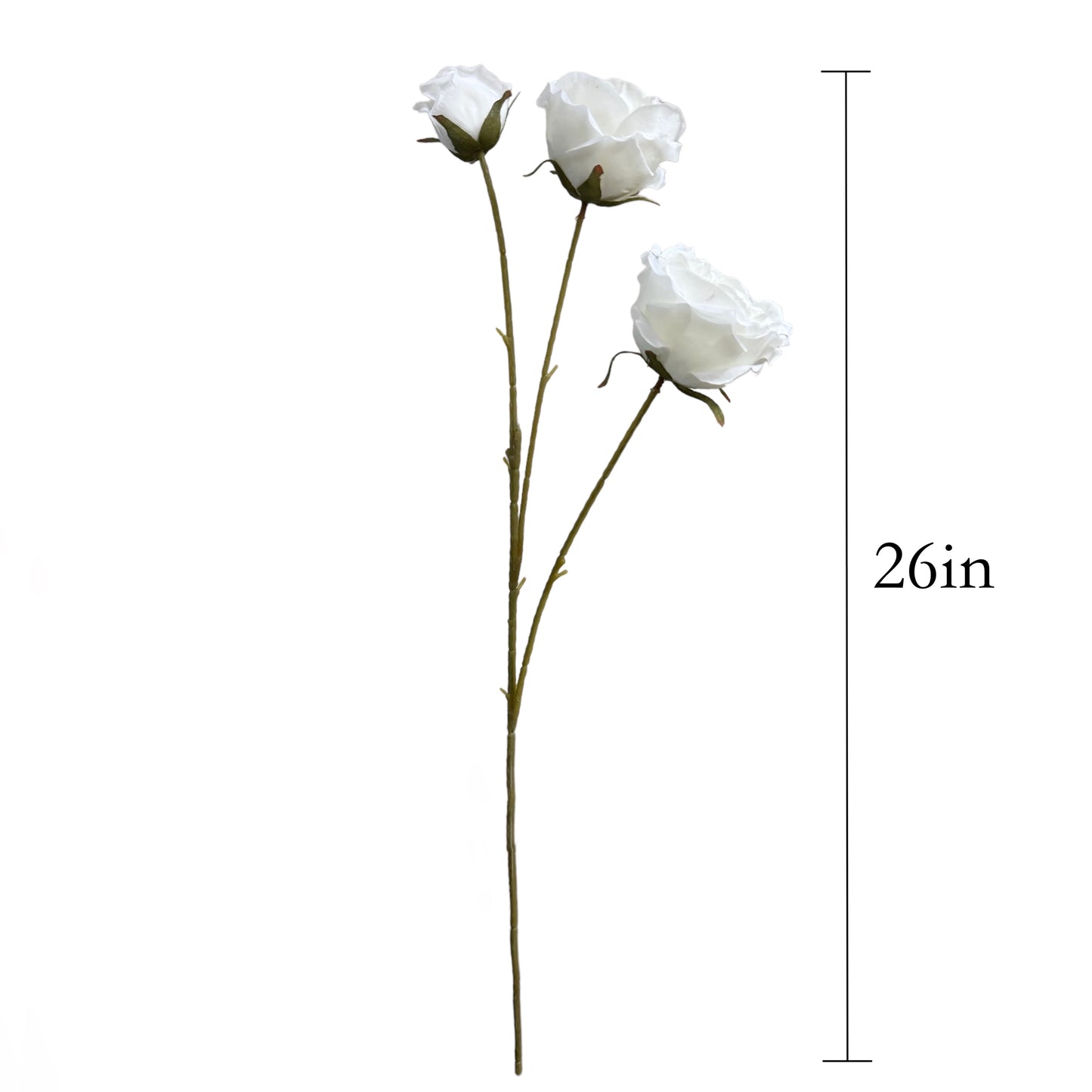 Set of 12 Artificial Rose Stems, 26 Inches Tall