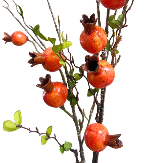 Set of 2 Artificial Pomegranate Branch Stems, 24 inches Tall