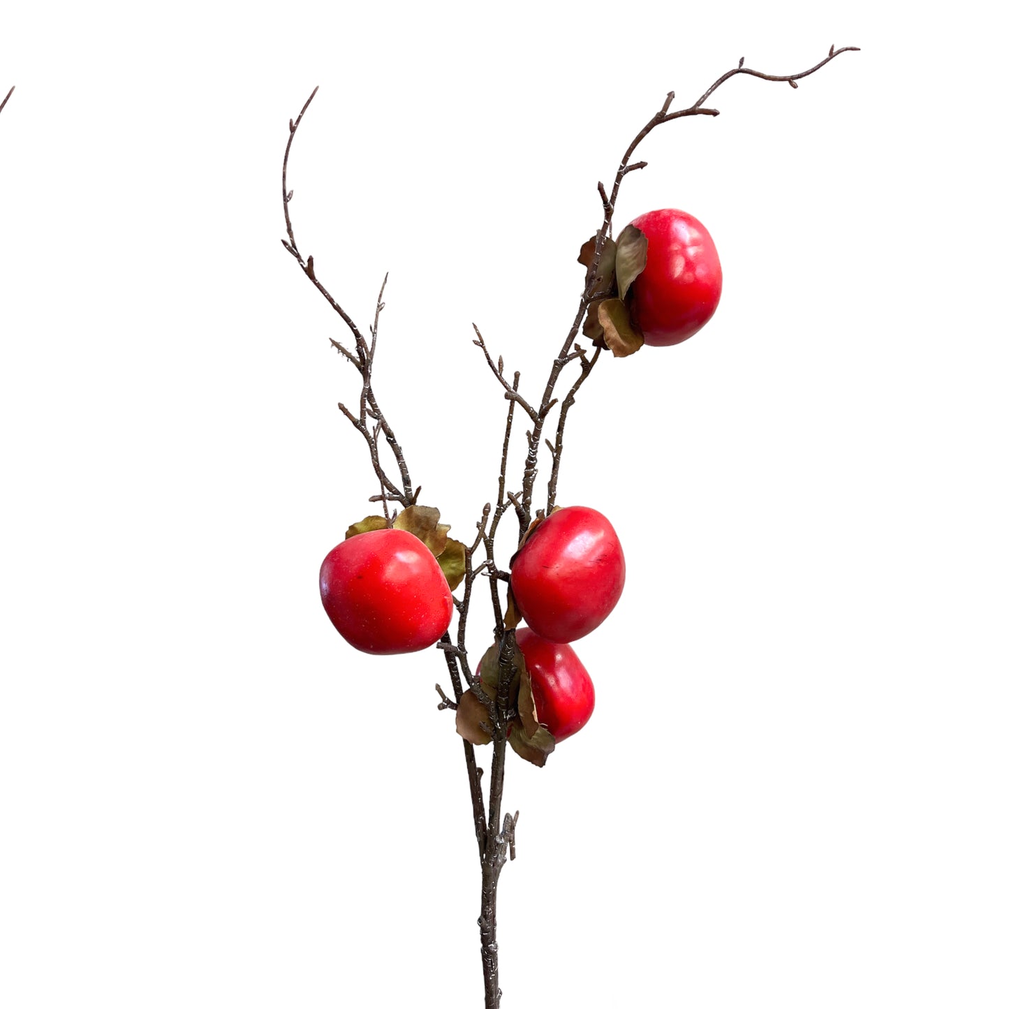 Set of 2 Artificial Persimmon Branches - Lifelike Decorative Stems, 30 inches Tall