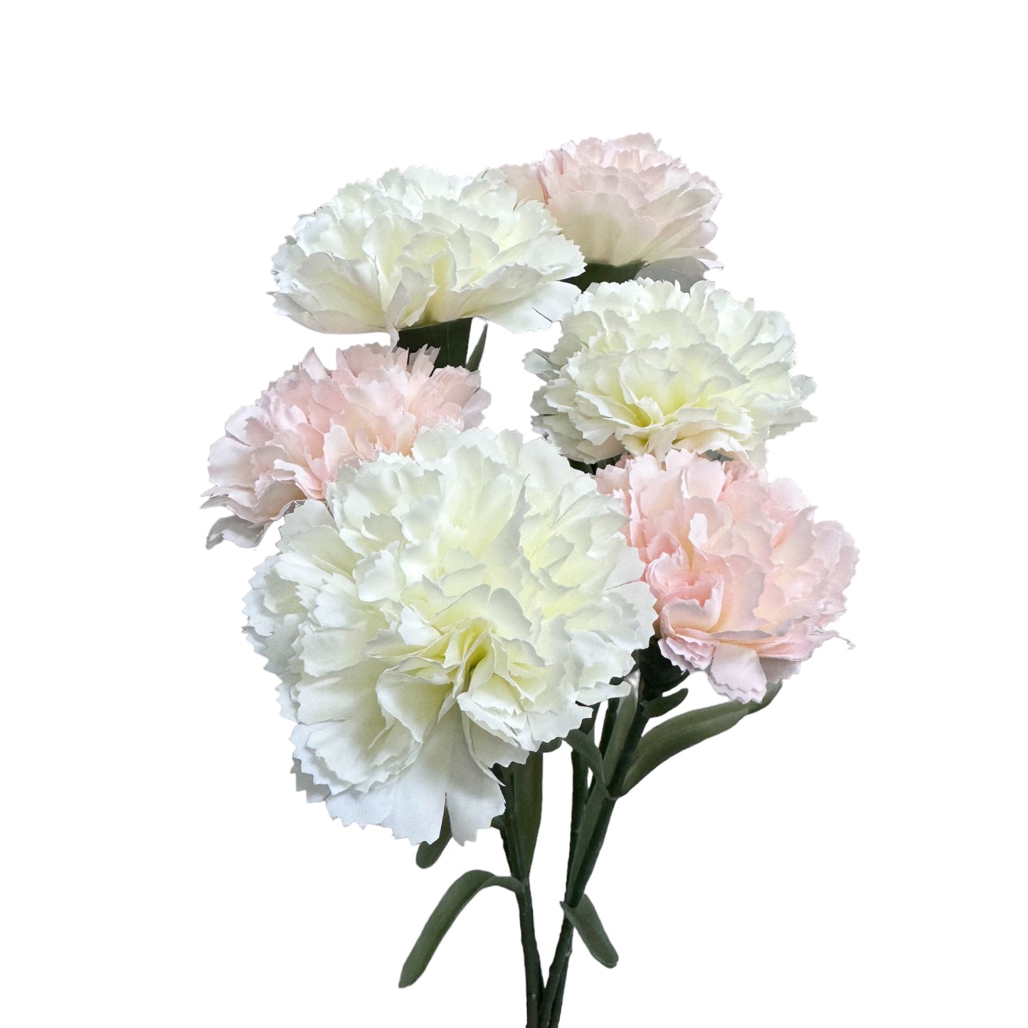 Set of 6 Flexible Carnation Stems in Pastel Shades