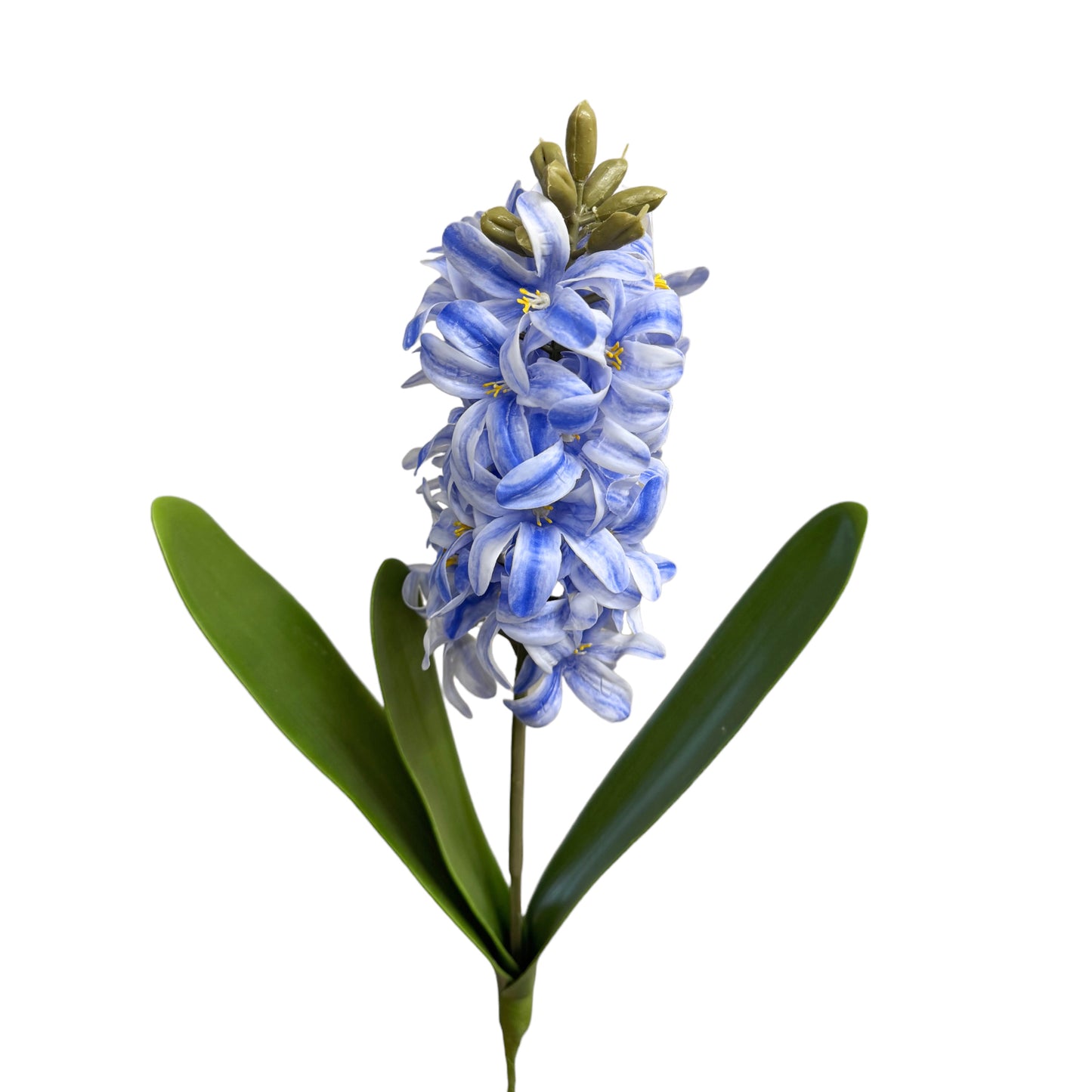 Artificial Hyacinth Flower Stems - 16" with Triple Leaf Design, Varied Hues