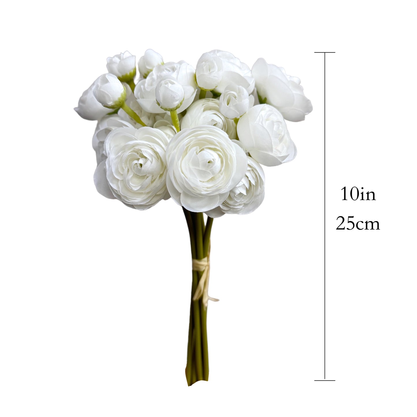 Elegant Faux Tea Rose Bouquet, Set of 6 Stems, 10 Inches Tall