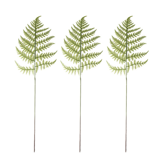 Set of 3 Artificial Fern Leaves with Flexible Stems - 26" Height