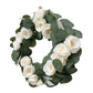 Artificial White Rose and Eucalyptus Wreath