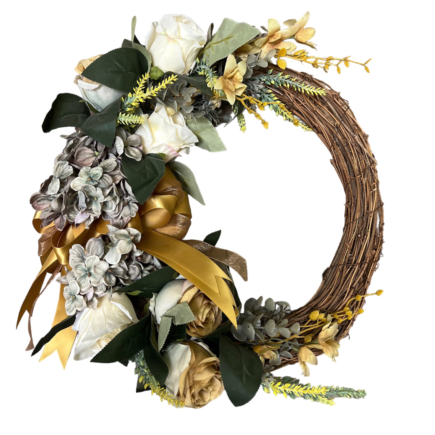 Artificial Hydrangea & Rose Wreath