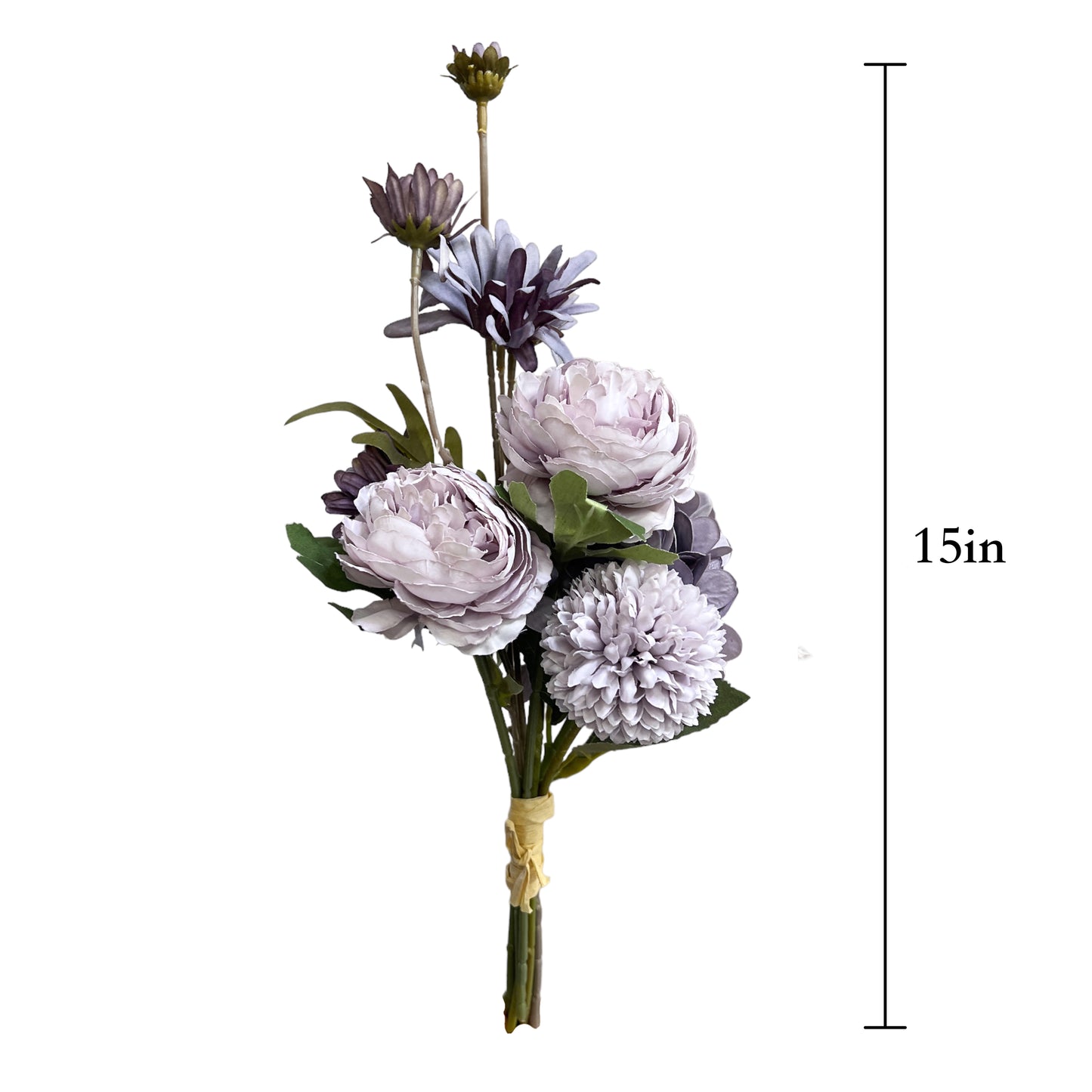 Artificial Floral Arrangement Mixed Dandelions Hydrangeas and Chrysanthemums
