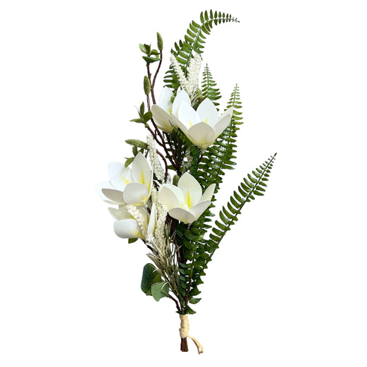 Artificial Magnolia Flower Arrangement Beautiful Decorative Bouquet for Home