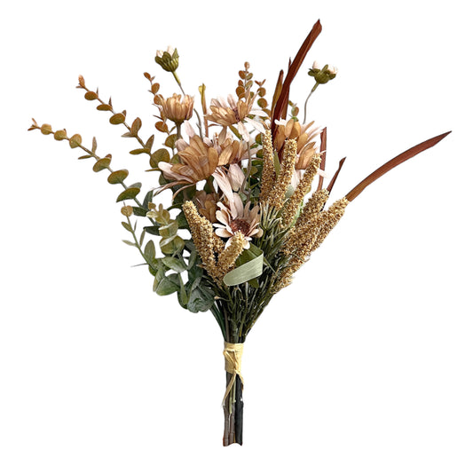 Artificial Daisy and Eucalyptus Flower Bouquet for Home Decor - Perfect Floral Arrangement