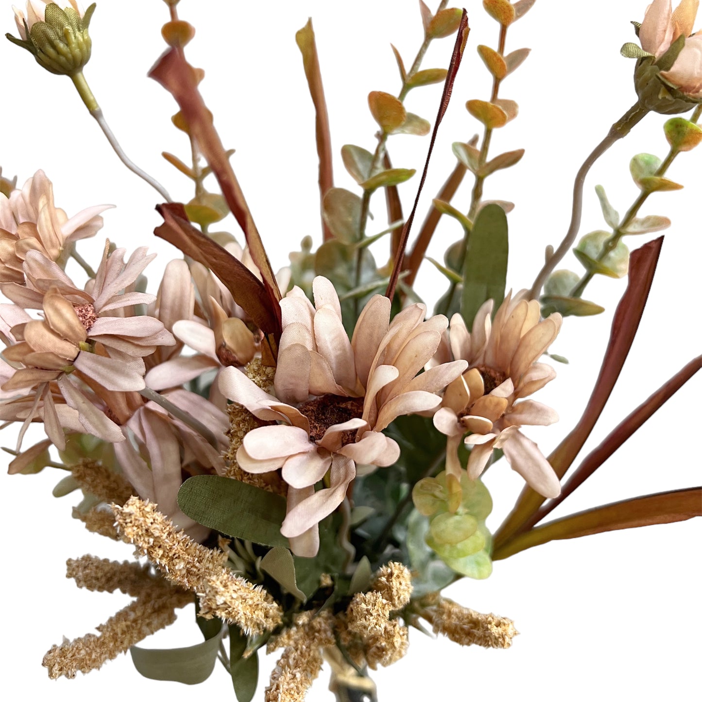 Artificial Daisy and Eucalyptus Flower Bouquet for Home Decor - Perfect Floral Arrangement