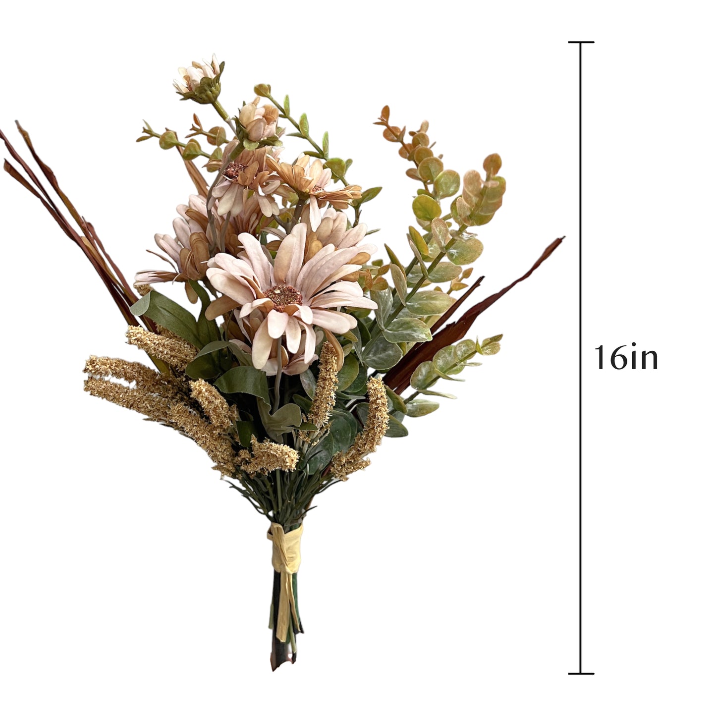 Artificial Daisy and Eucalyptus Flower Bouquet for Home Decor - Perfect Floral Arrangement