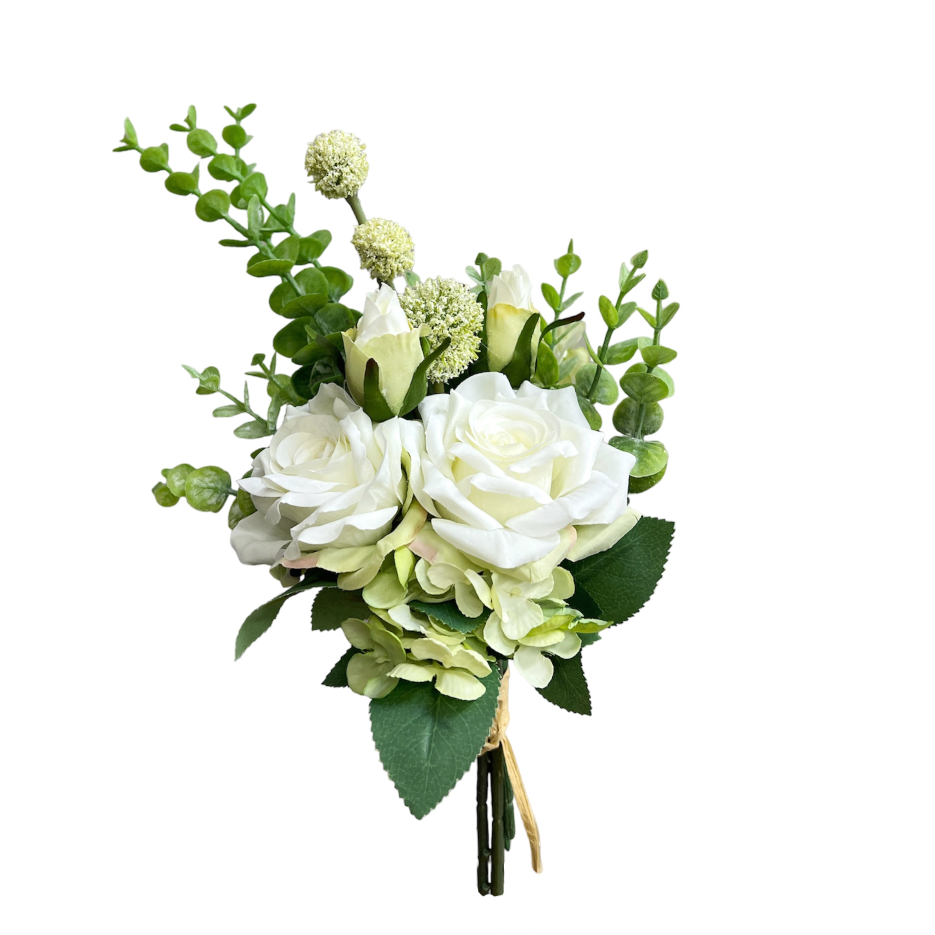 Artificial Rose and Eucalyptus Bouquet Arrangement – Sun Decorer