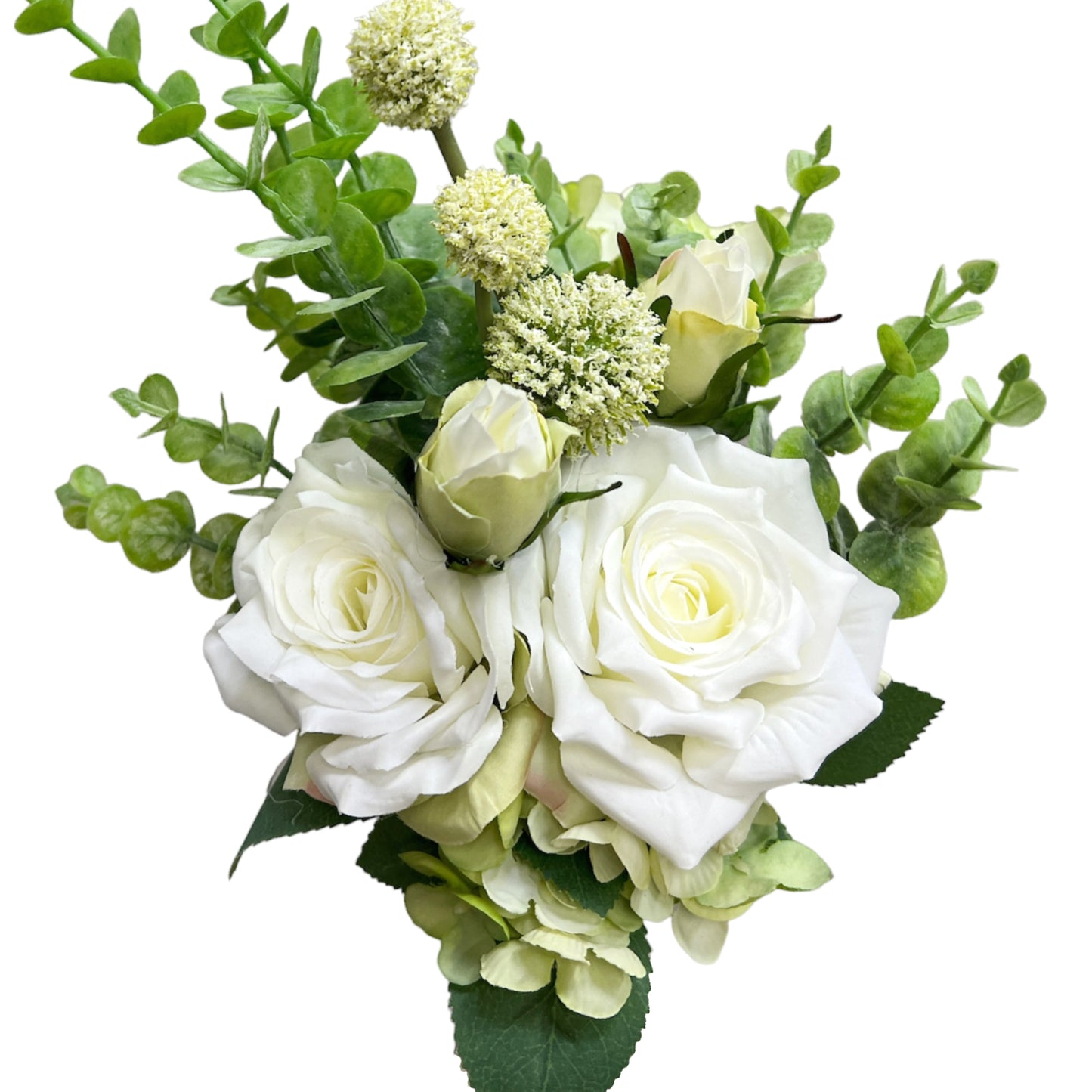 Artificial Rose and Eucalyptus Bouquet Arrangement