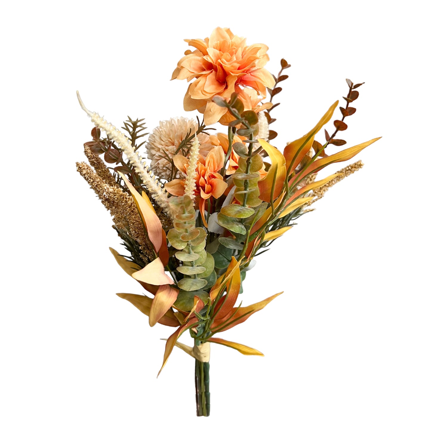 Artificial Autumn Bouquet Arrangement with Dahlia Rosemary and Eucalyptus