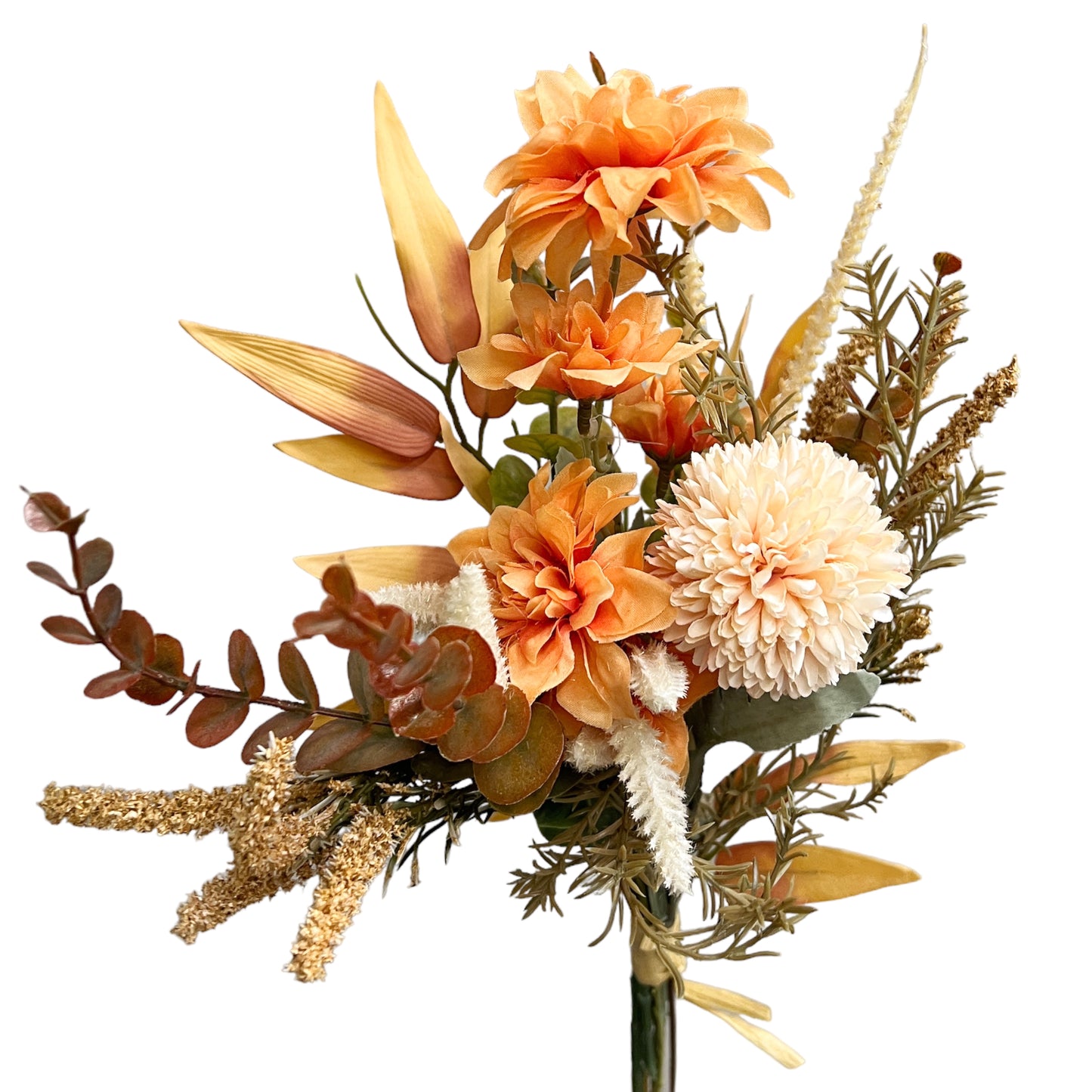 Artificial Autumn Bouquet Arrangement with Dahlia Rosemary and Eucalyptus