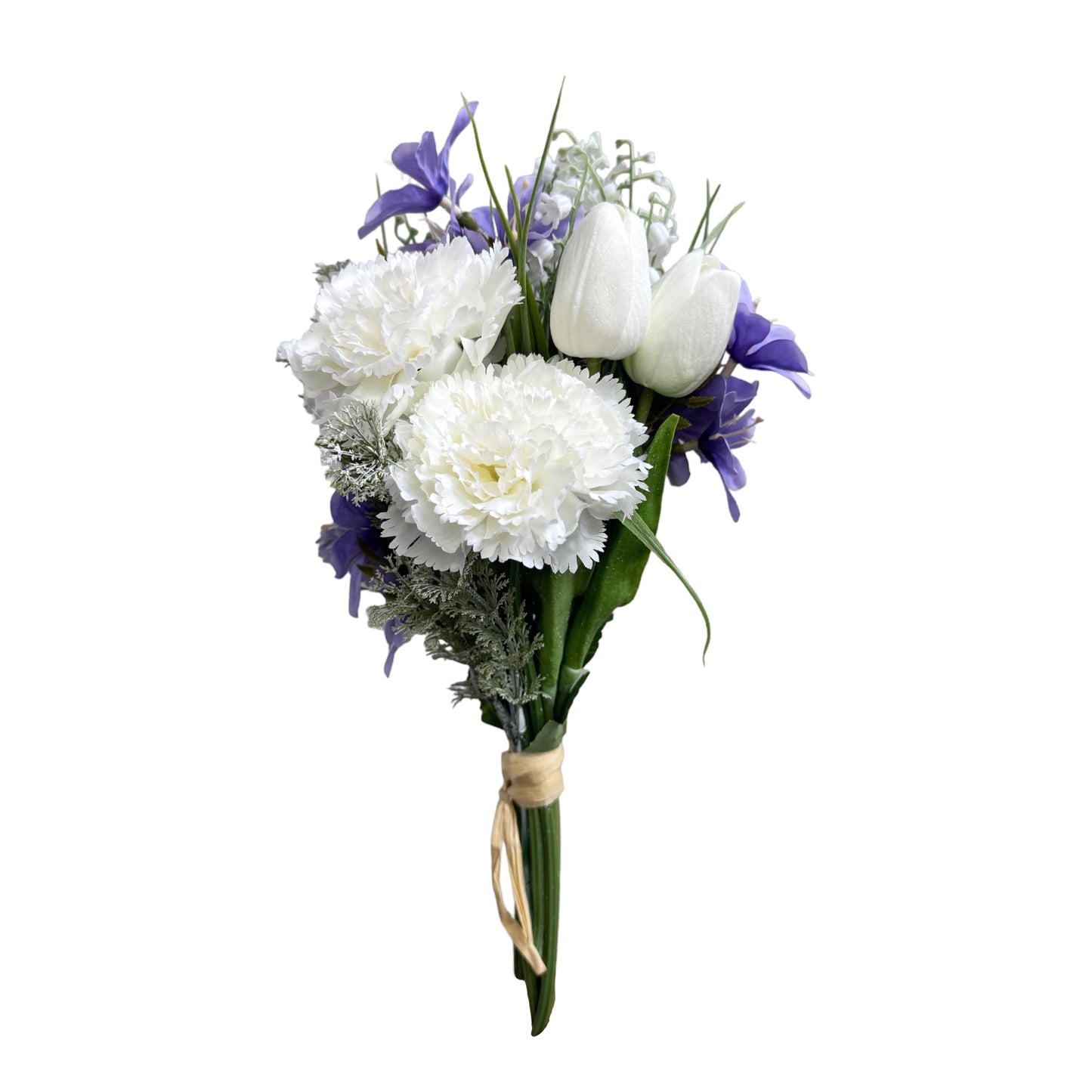 Sophisticated Carnation and Tulip Floral Arrangement in Lavender & White
