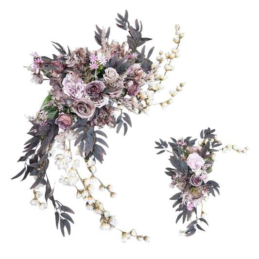 Elegant Wedding Arch Floral Set - "Dusky Blooms"