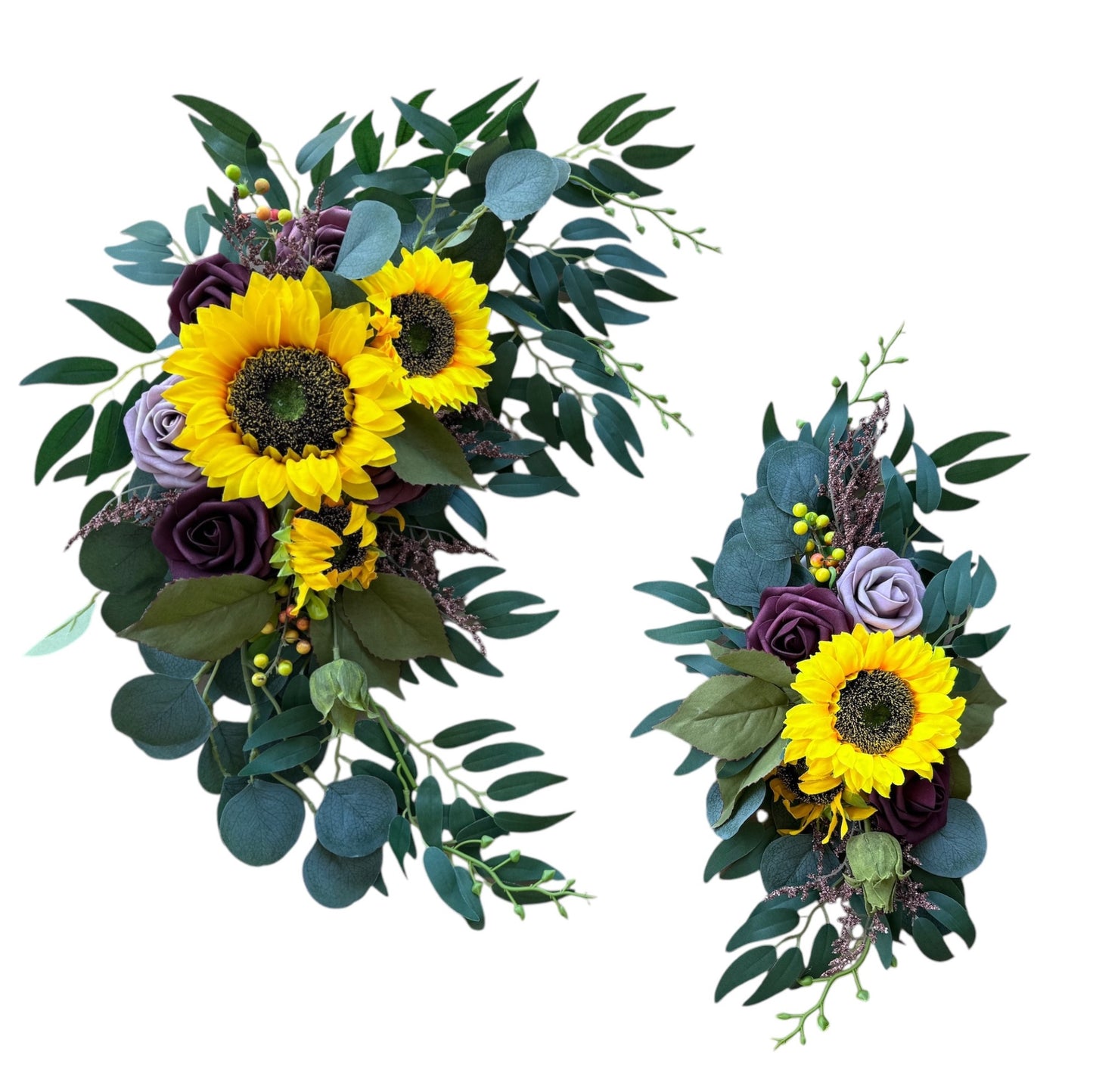 Luxurious Artificial Sunflower Arch Flower Set (2-Piece) - Perfect for Weddings and Home Decor