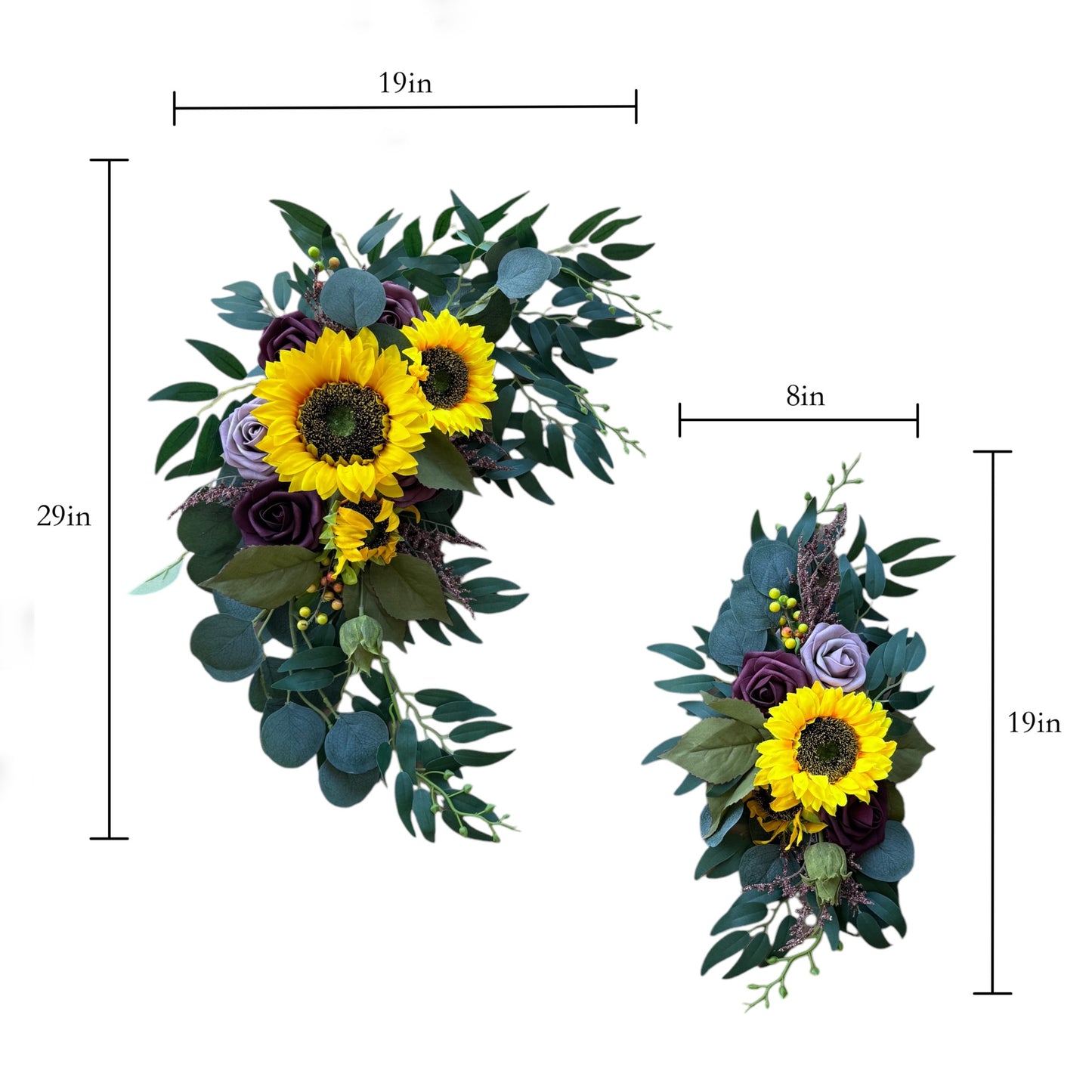 Luxurious Artificial Sunflower Arch Flower Set (2-Piece) - Perfect for Weddings and Home Decor