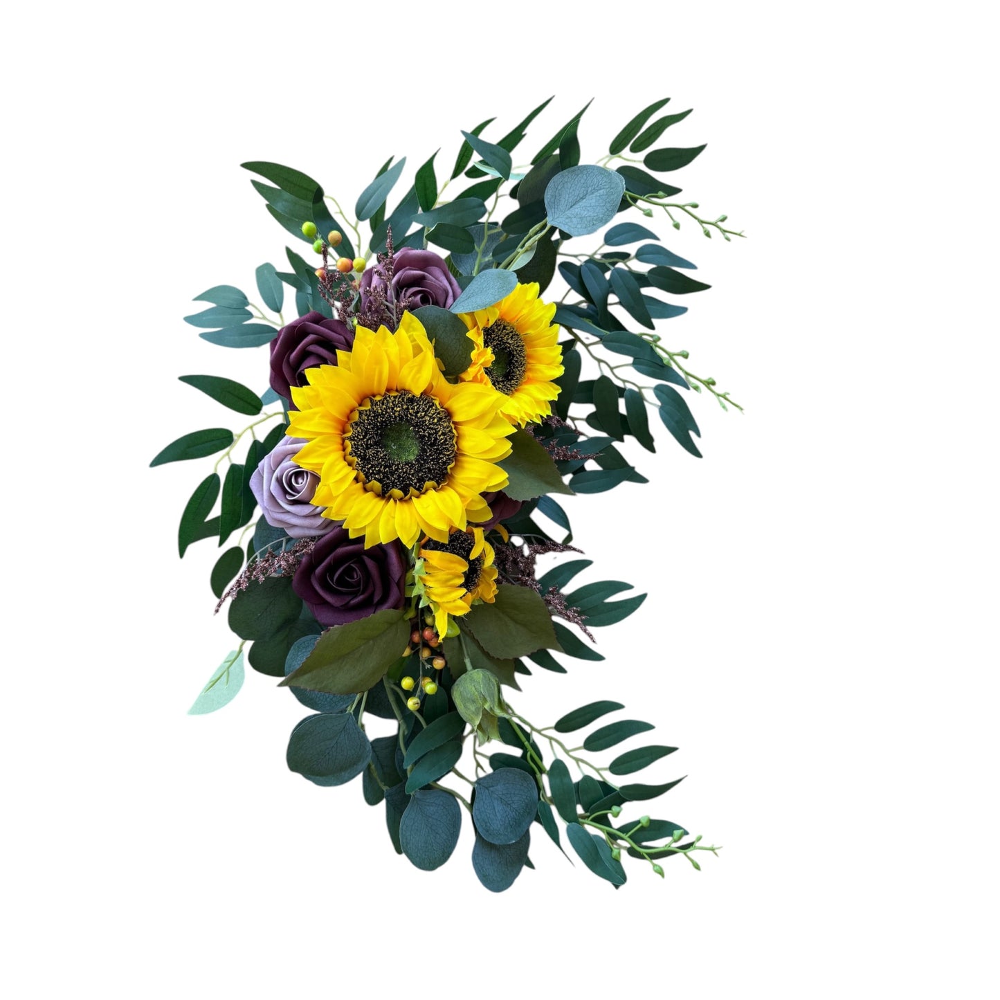 Luxurious Artificial Sunflower Arch Flower Set (2-Piece) - Perfect for Weddings and Home Decor