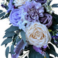 2-Piece Purple and Cream Rose Arch Flower Set with Ribbon Backing