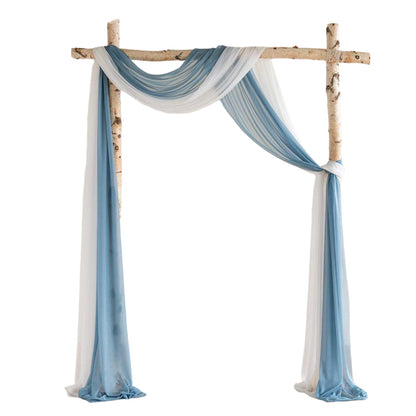 Elegant Sheer Voile Wedding Arch Draping Curtains (Set of 2)