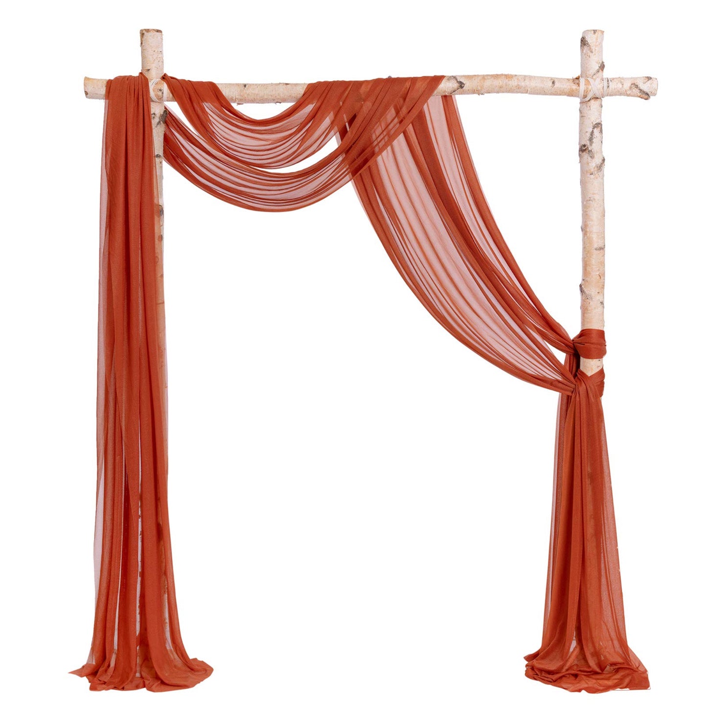 Elegant Sheer Voile Wedding Arch Draping Curtains (Set of 2)