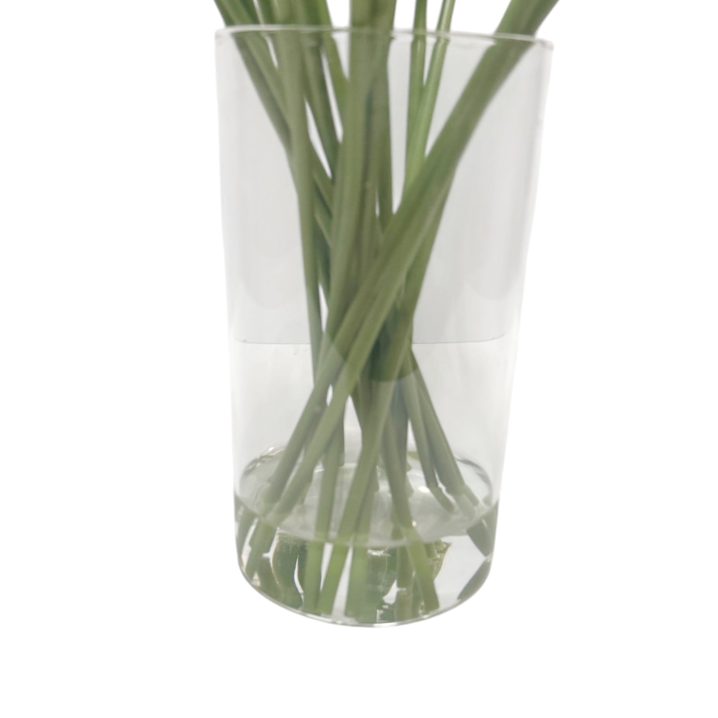 Handcrafted Real Touch Tulip Bouquet – 20 Customizable Artificial Tulips in Glass Vase with Faux Water, 14” Tall