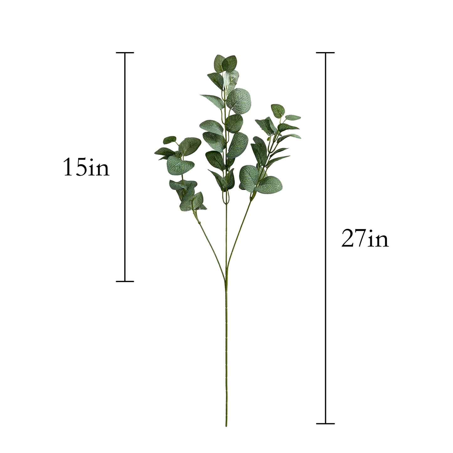 27-Inch Tall Artificial Eucalyptus Stems - Set of 3