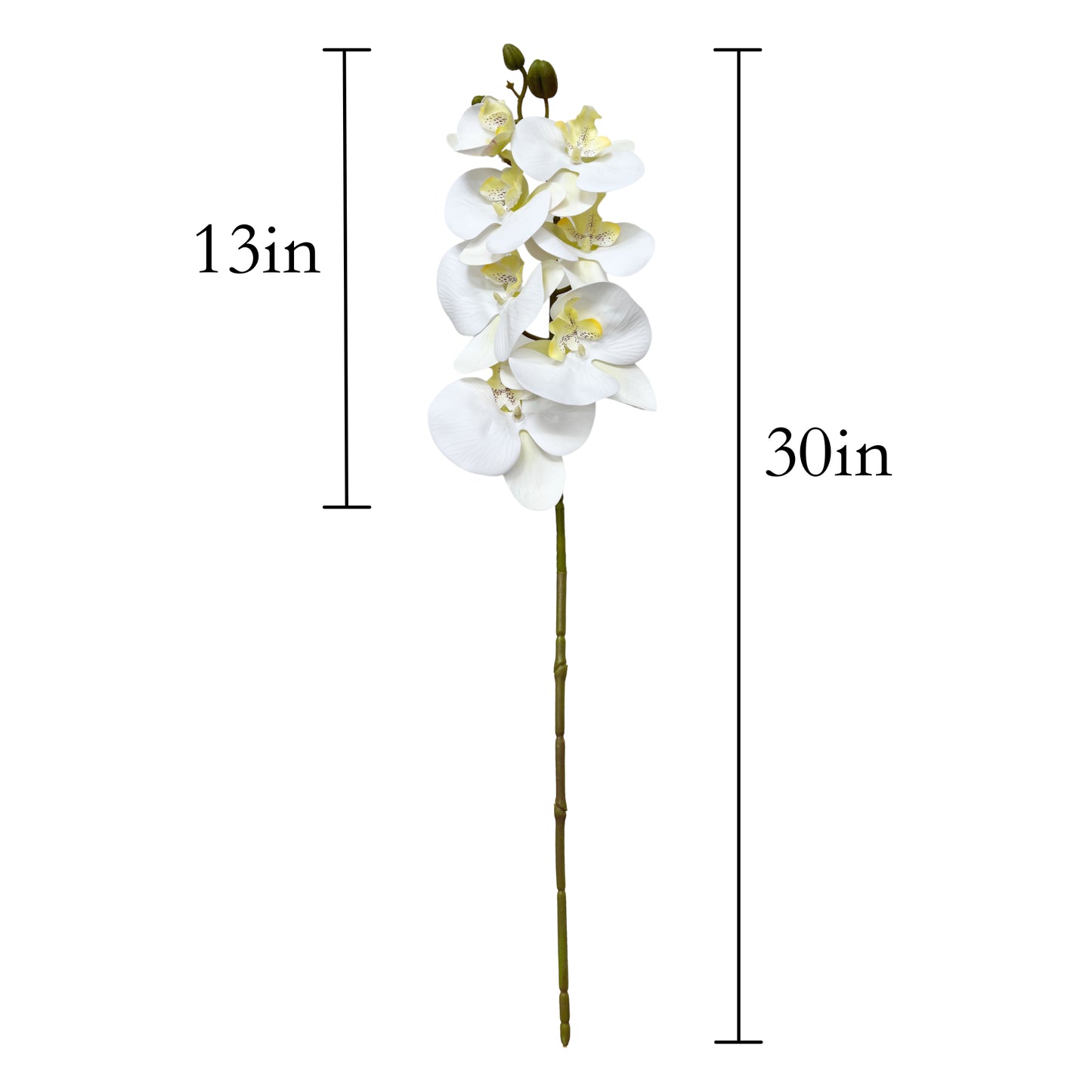 Set of 2 Artificial Orchid Flower Stems in Multiple Colors