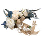 Navy Teal and Blueberry Cascading Bridal Bouquet - Artificial Wedding Flower Arrangement